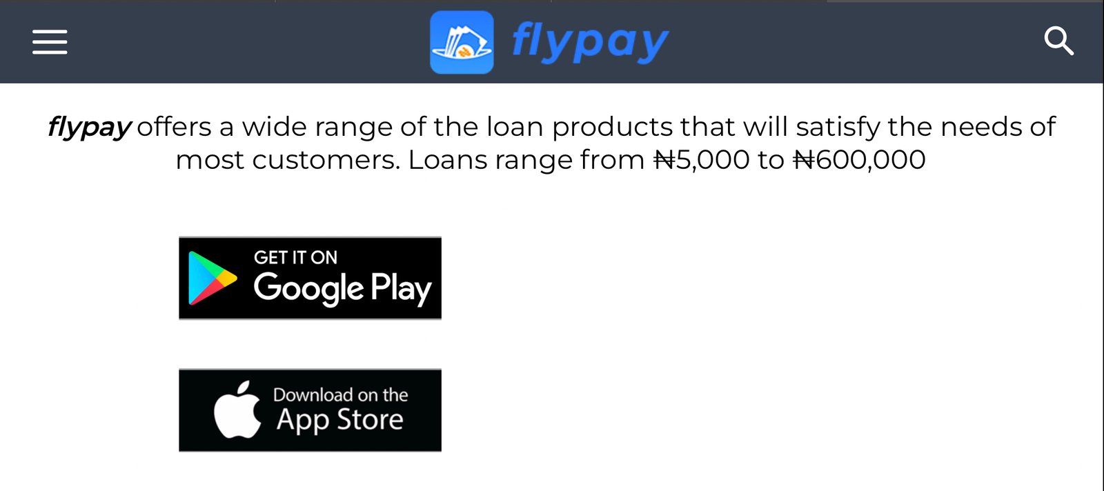 Flypay-Naira Cash Loan Login With Phone Number, Email, Online Portal, Website